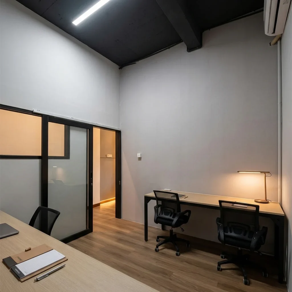 Private office dan Workspace Surabaya dari UnionSPACE Surabaya dengan desain modern, meja kerja ergonomis, dan ruang kerja profesional di Surabaya Timur