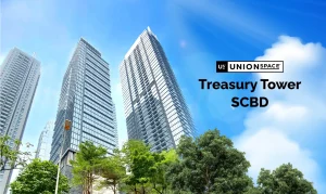 Gedung Treasury Tower di kawasan Sudirman Central Business District dengan layanan virtual office dari UnionSPACE
